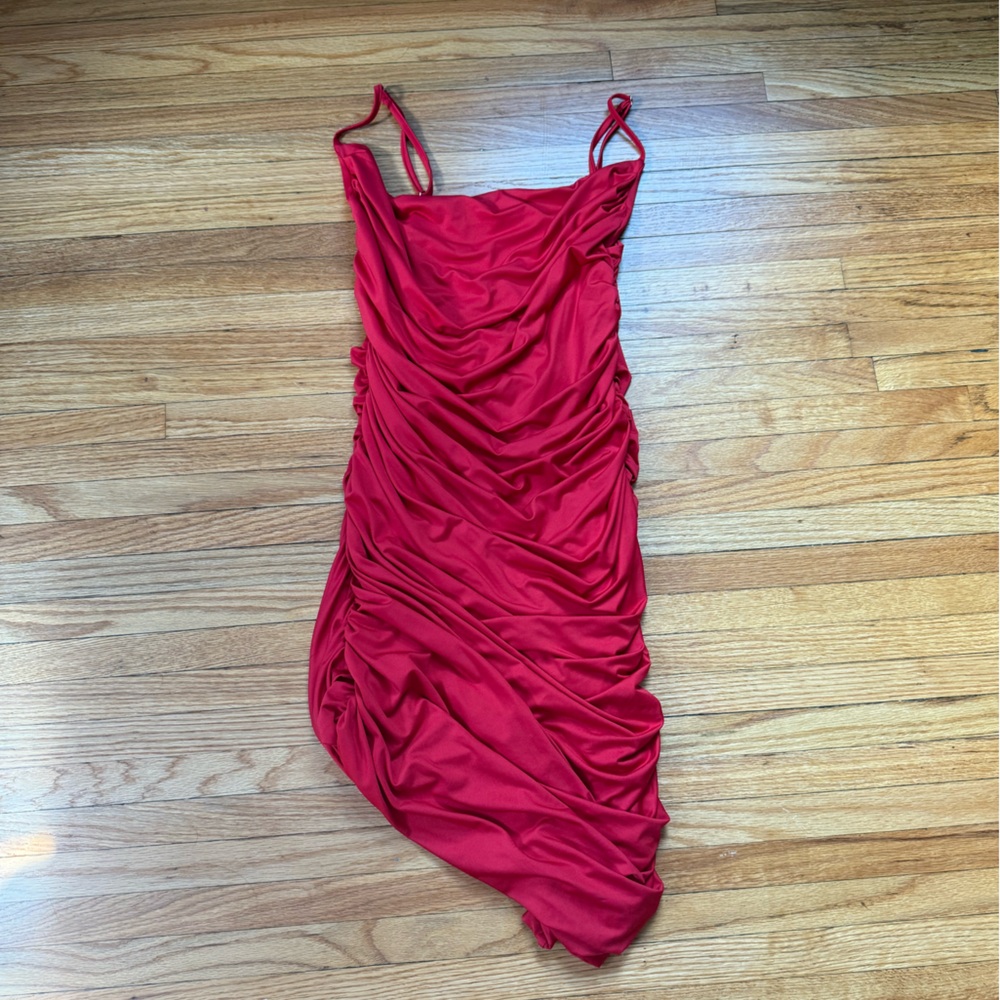 Red Ruched dress